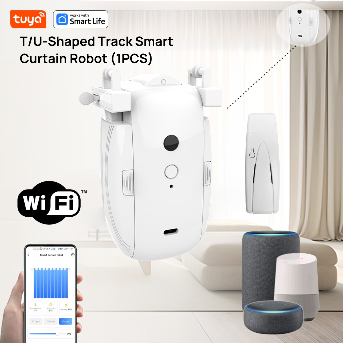 Smart Home Hub - Tuya Smart WiFi Curtain Robot (1PCS