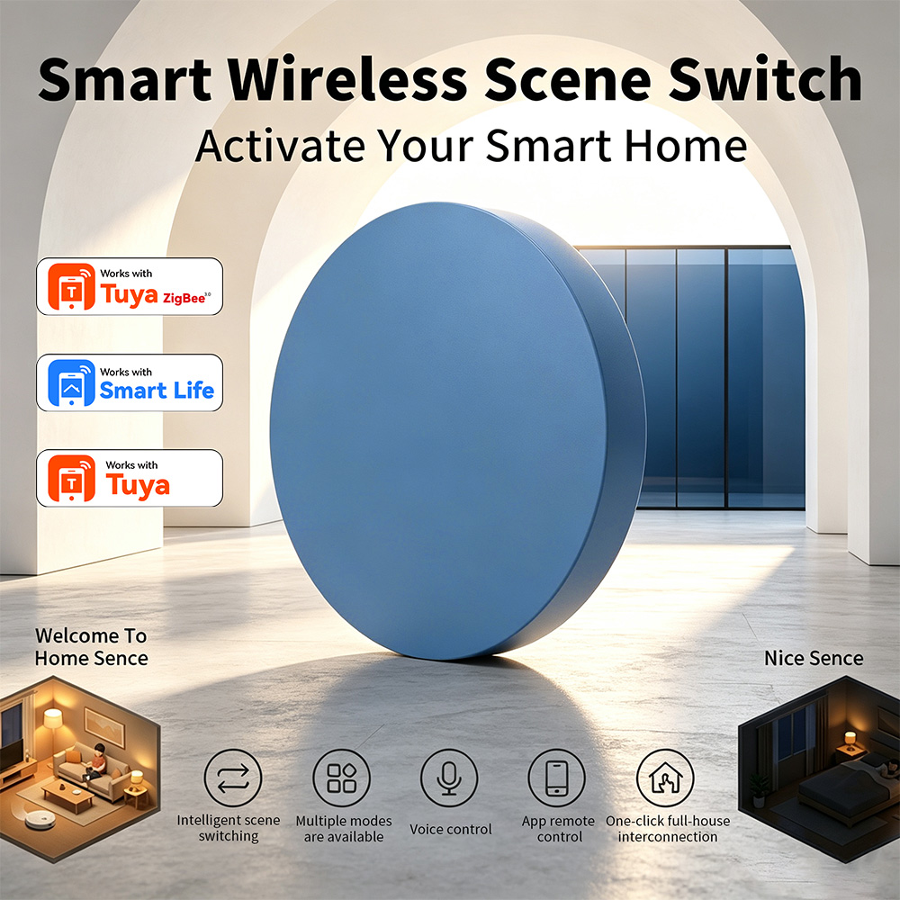 Smart Home Hub - Zigbee Smart Scene Push Button Compatible
