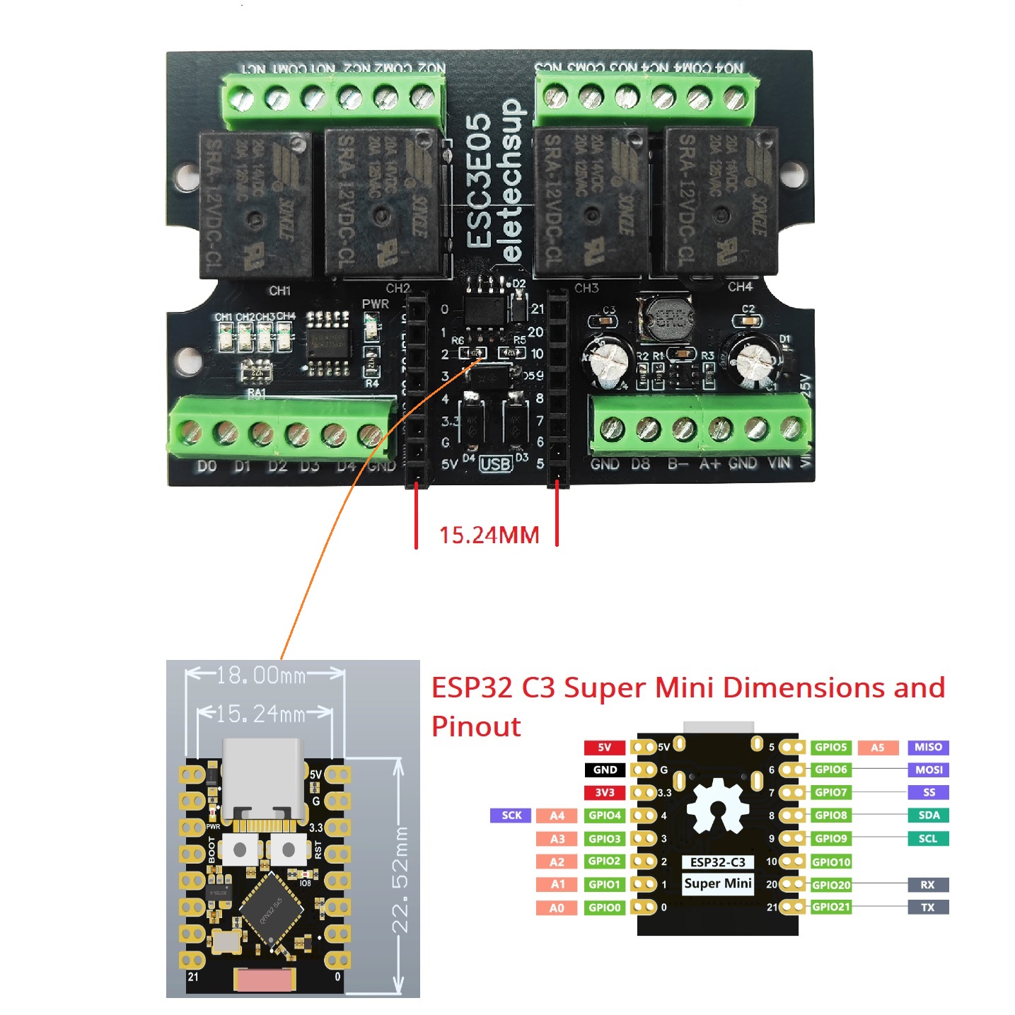 Ultimate ESP32 C3 Relay Module - огляд і ціна Smart Home Kit For Arduino