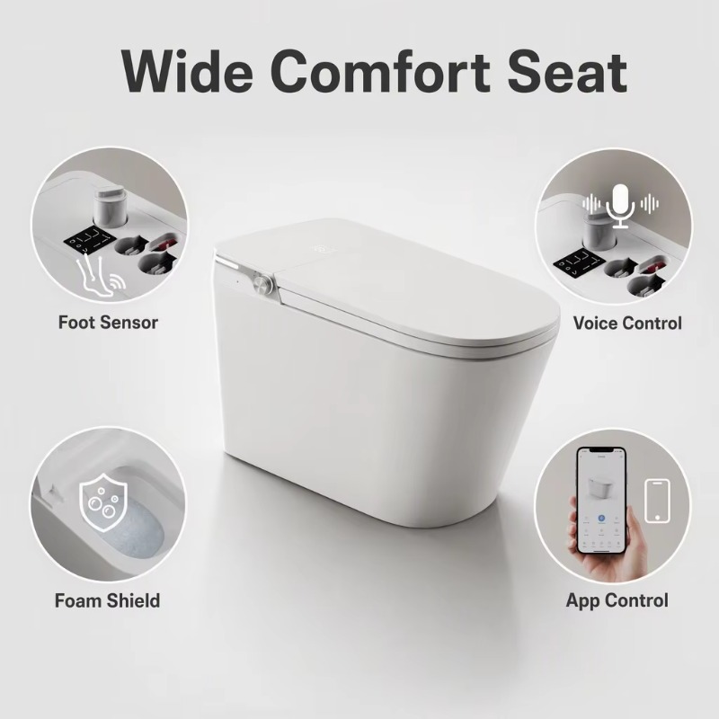 White Smart Toilet Square Bowl - огляд і ціна Smart Home Hotel