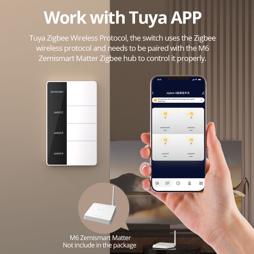 1234 Gang US Type Zigbee Push  - огляд і ціна Smart Home Hub