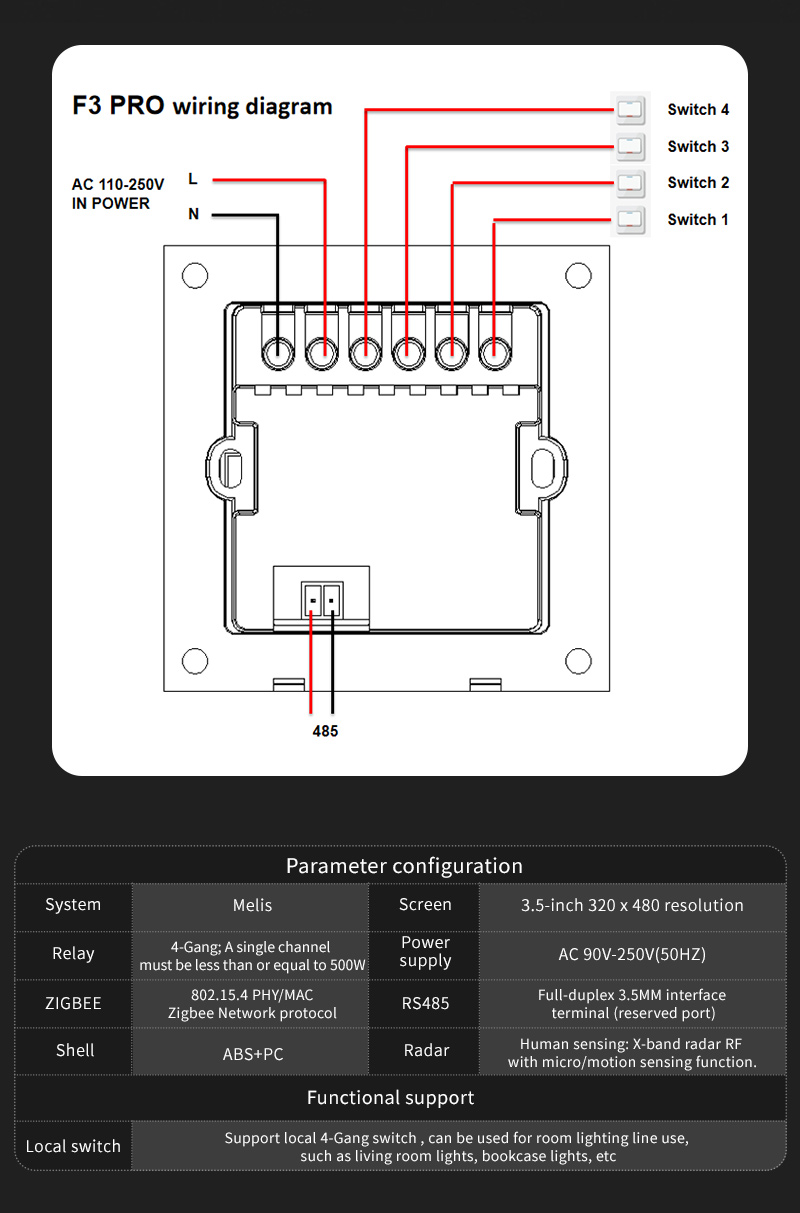 F3 Pro 3.5 Inch IPS Touch Pane - огляд і ціна Smart Home Hotel